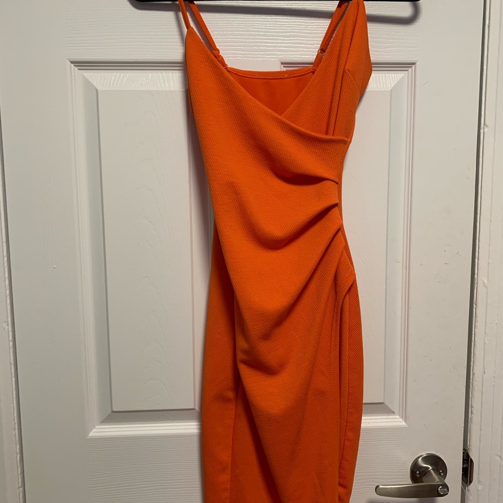 Orange Wrap Dress - Picture 7 of 8